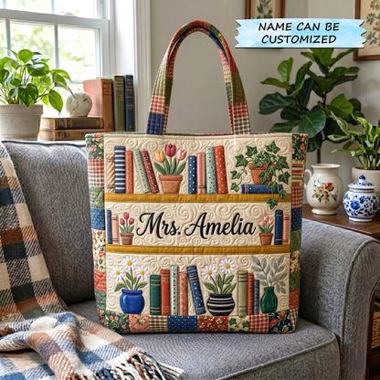 Everyday Books Plants Quilted Tote