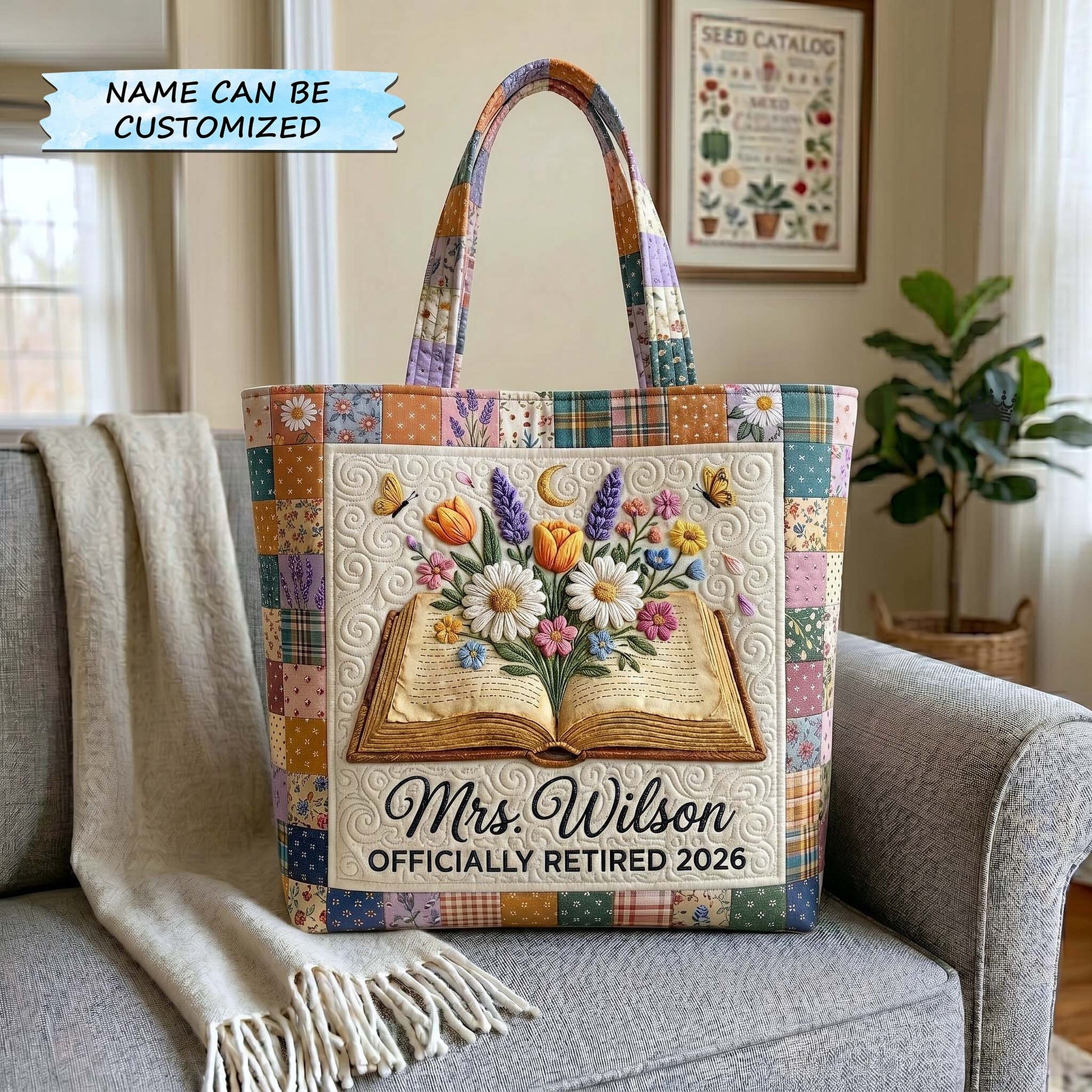 Open Book Flowers Tote Bag