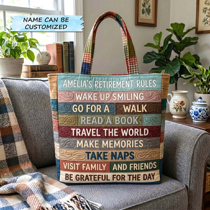 The Retirement Rules Quilted Tote