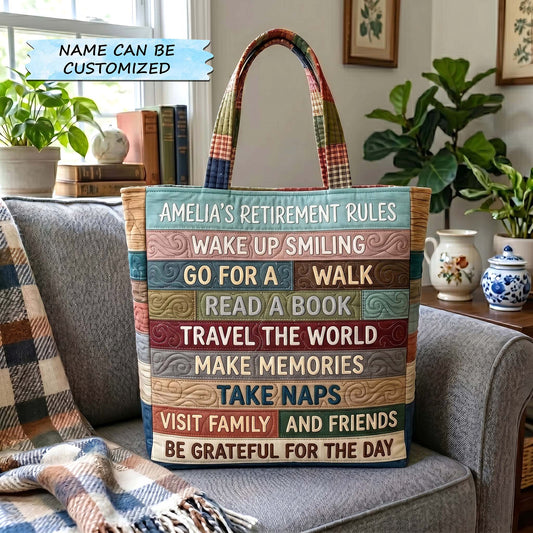 The Retirement Rules Quilted Tote