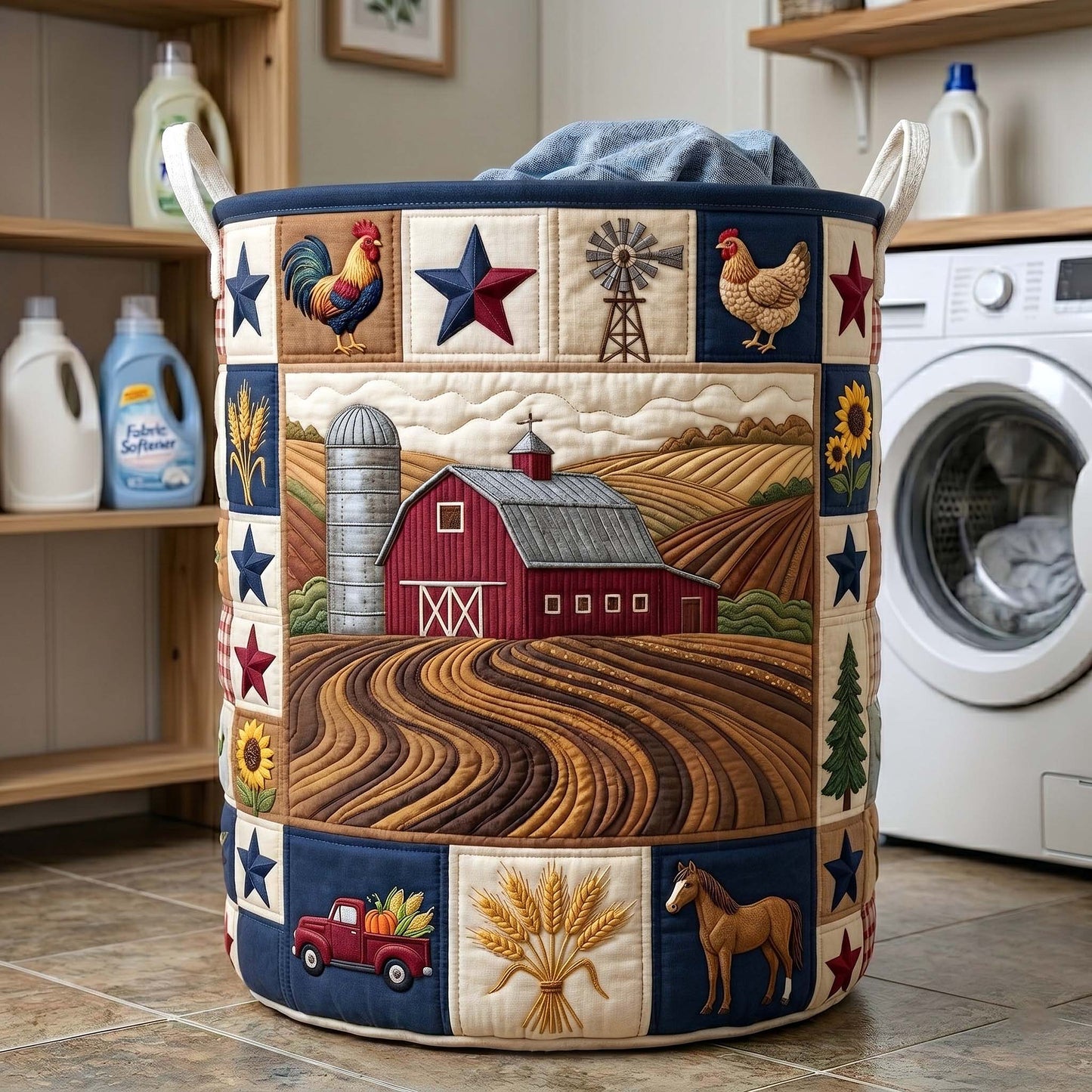 Rustic Homestead Laundry Tote Bag