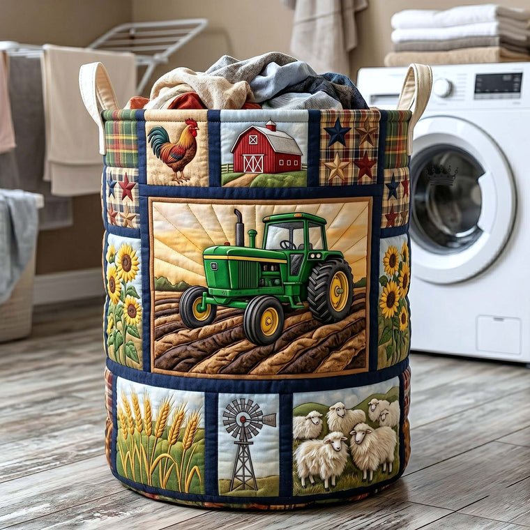 Rustic Homestead Laundry Quilted Tote