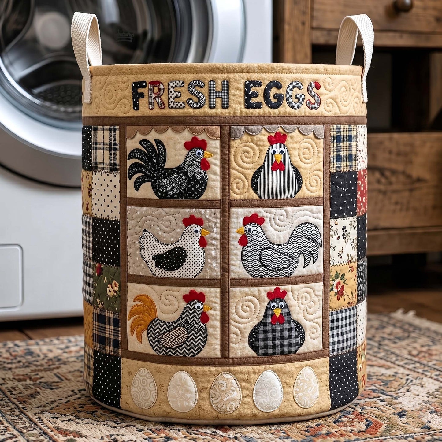 Homestead Hen Laundry Quilted Tote