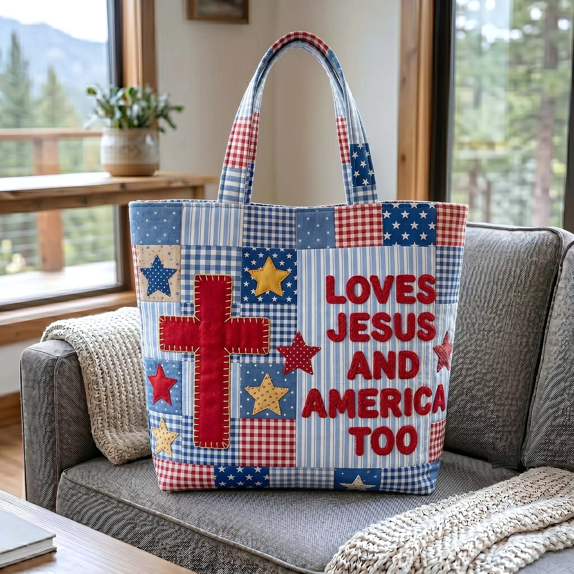 Faith And Freedom Quilted Tote