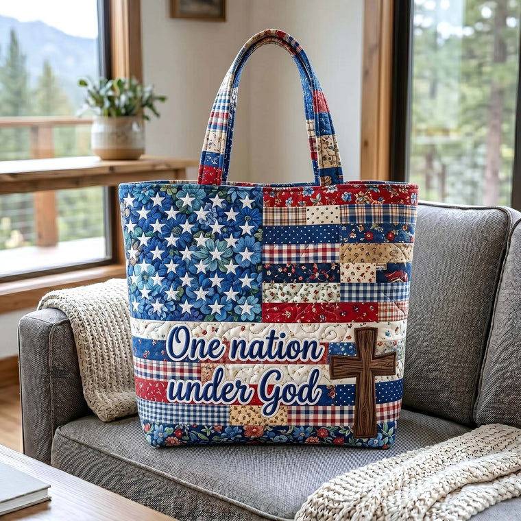 Everyday Patriotic Faith Quilted Tote