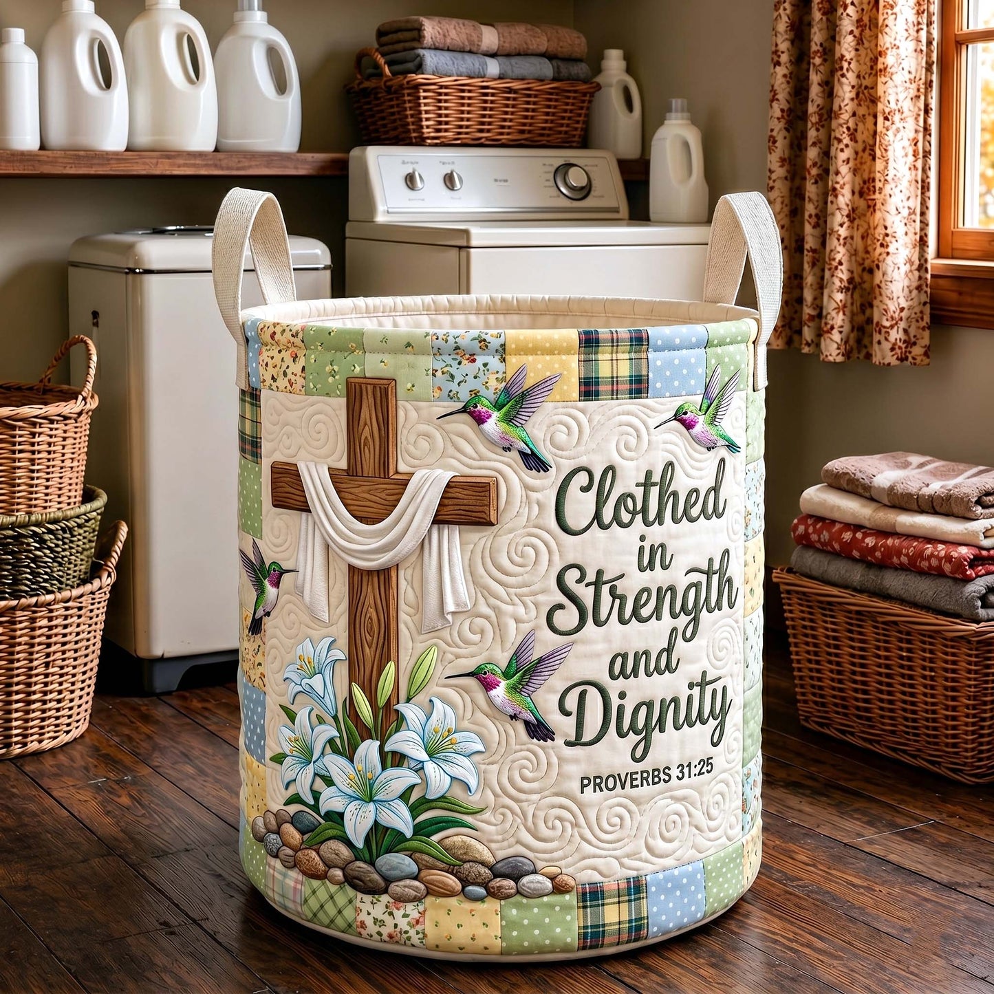 The Grace Garden Quilted Laundry Basket Tote 9541