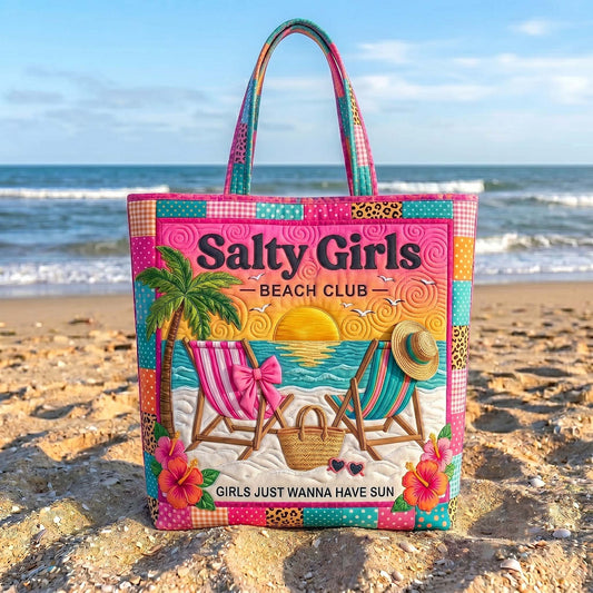 The Salty Girls Beach Quilted Tote