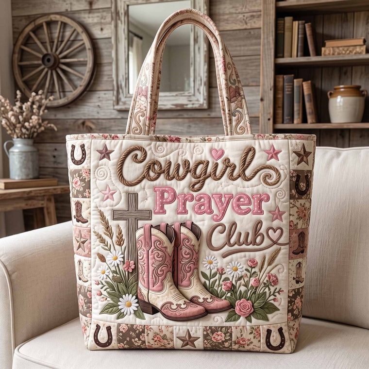The Cowgirl Prayer Quilted Tote
