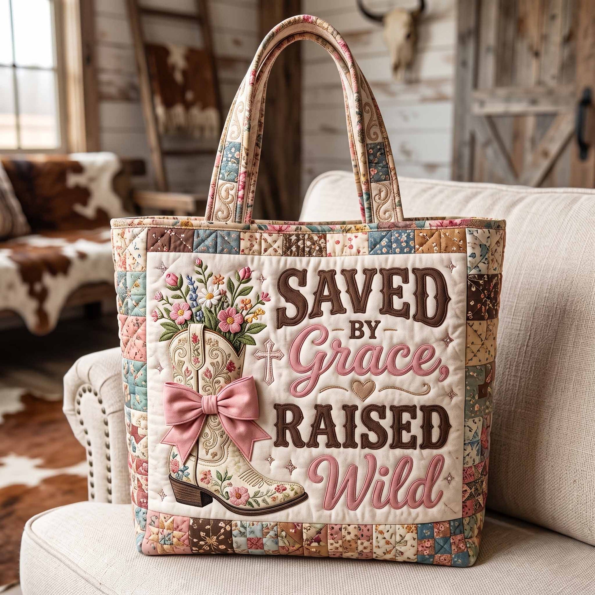 The Western Grace Quilted Tote