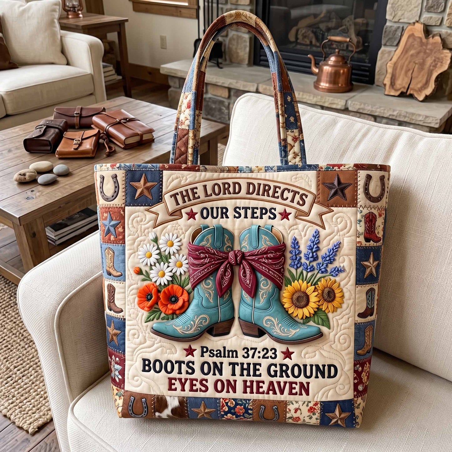 Everyday Western Blessings Quilted Tote