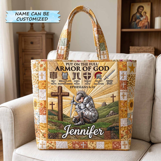 Armor Of God Christian Quilted Tote
