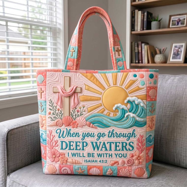 Sun Cross Waves Quilted Tote