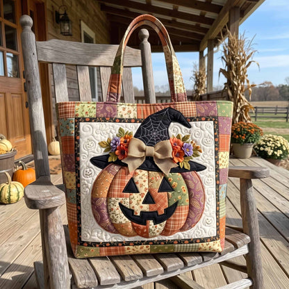 Everyday Jack-O'-Lantern Pumpkin Quilted Tote
