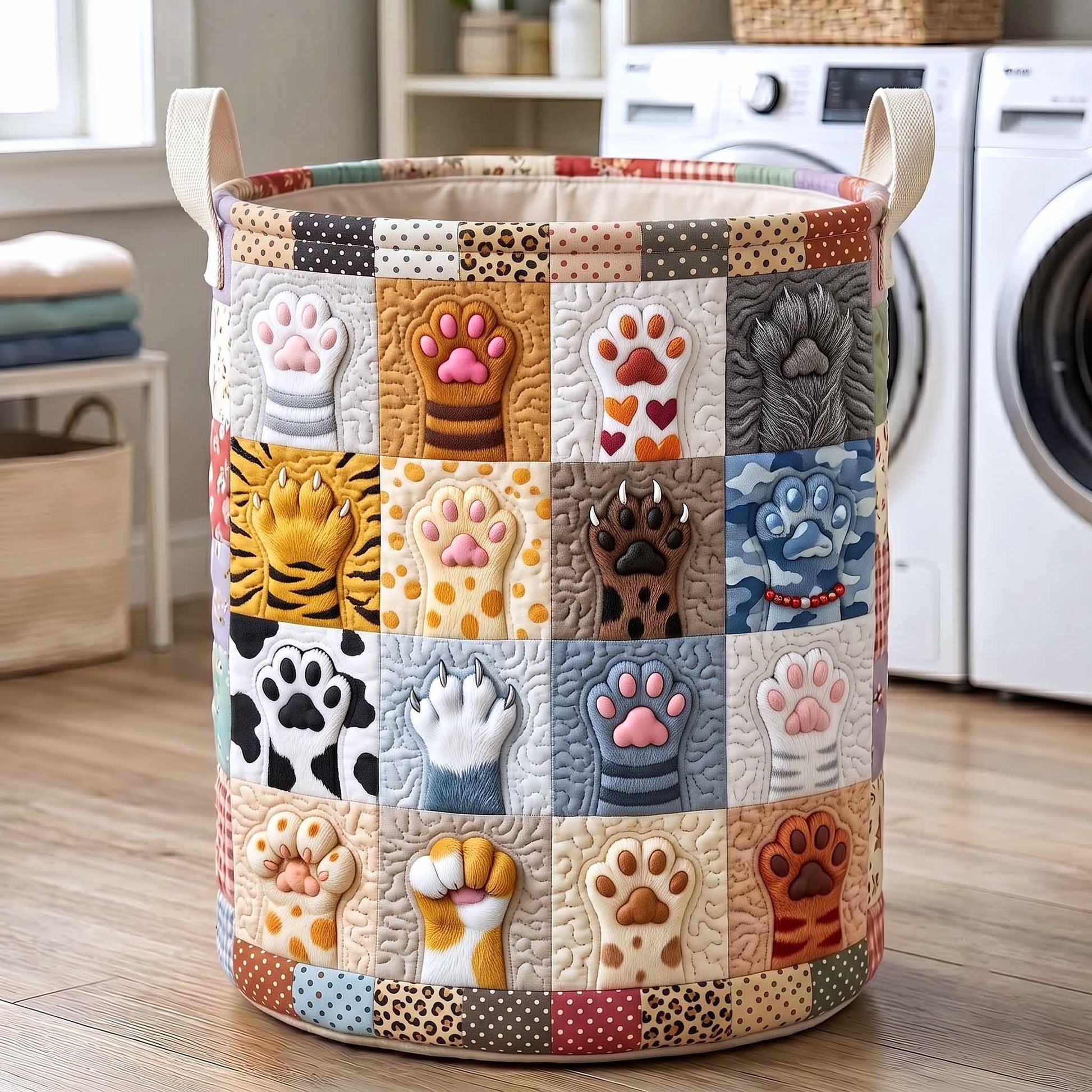 Paws Purrs Laundry Quilted Tote