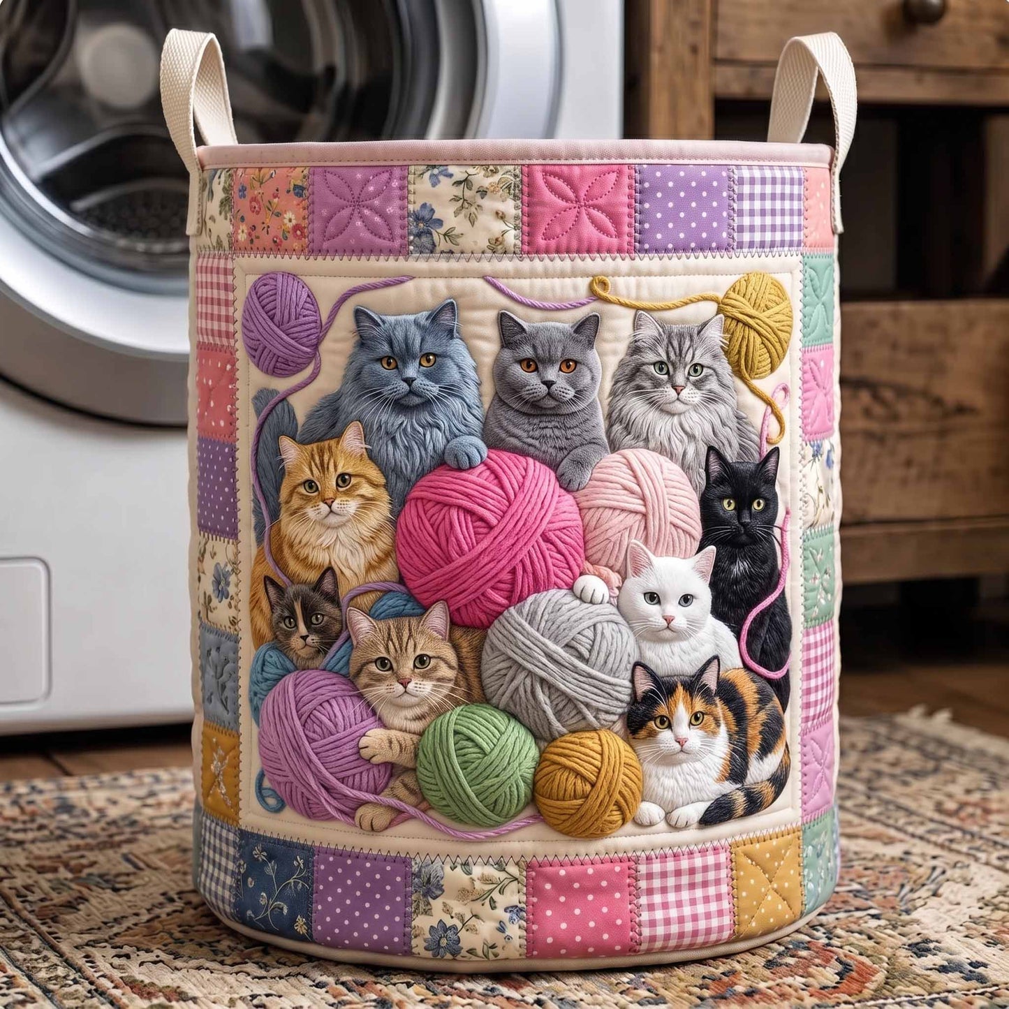 Cottage Whiskers Laundry Tote Bag