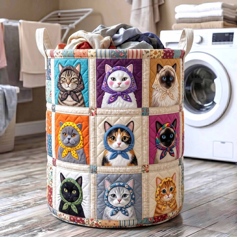 Cottage Whiskers Laundry Quilted Tote