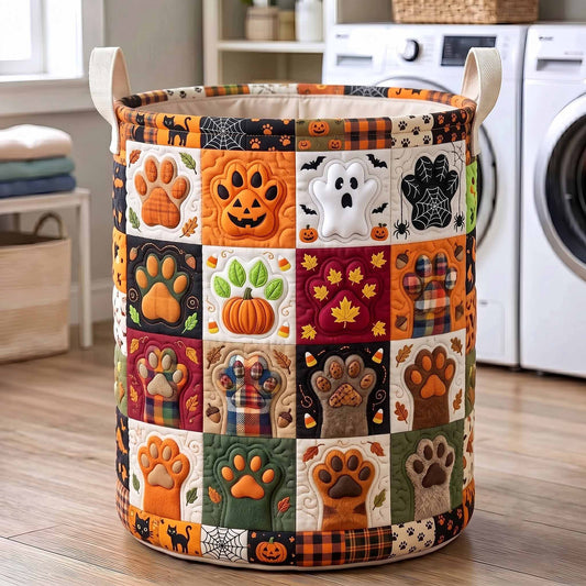 The Halloween Paws Quilted Laundry Basket Tote 0311
