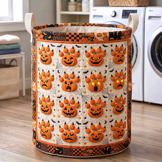 The Halloween Paws Quilted Laundry Basket Tote 0312