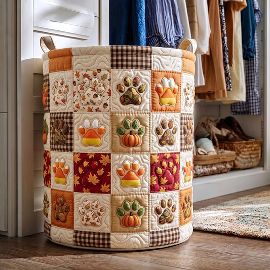 The Halloween Paws Quilted Laundry Basket Tote 0313