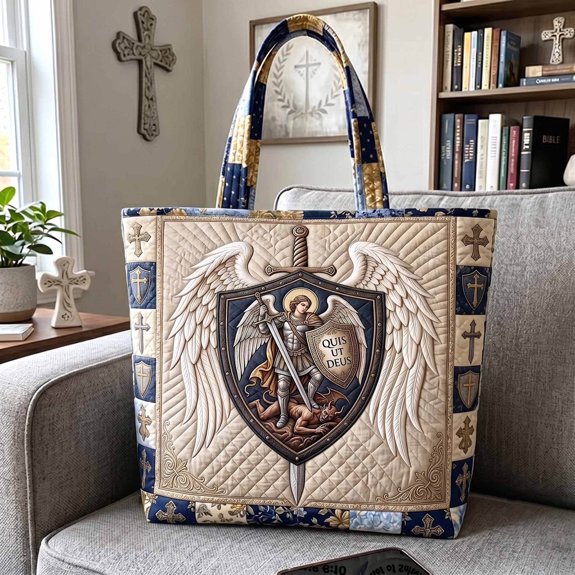 Saint Michael Shield Tote Bag
