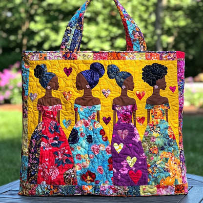 Afrocentric Women Silhouettes Quilted Tote