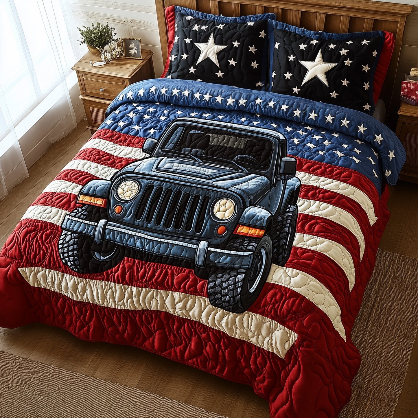 The American Steel 3-Piece Quilted Bedding Set Tote