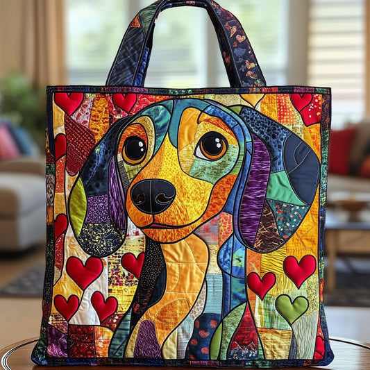 The Whimsical Dachshund Quilted Tote