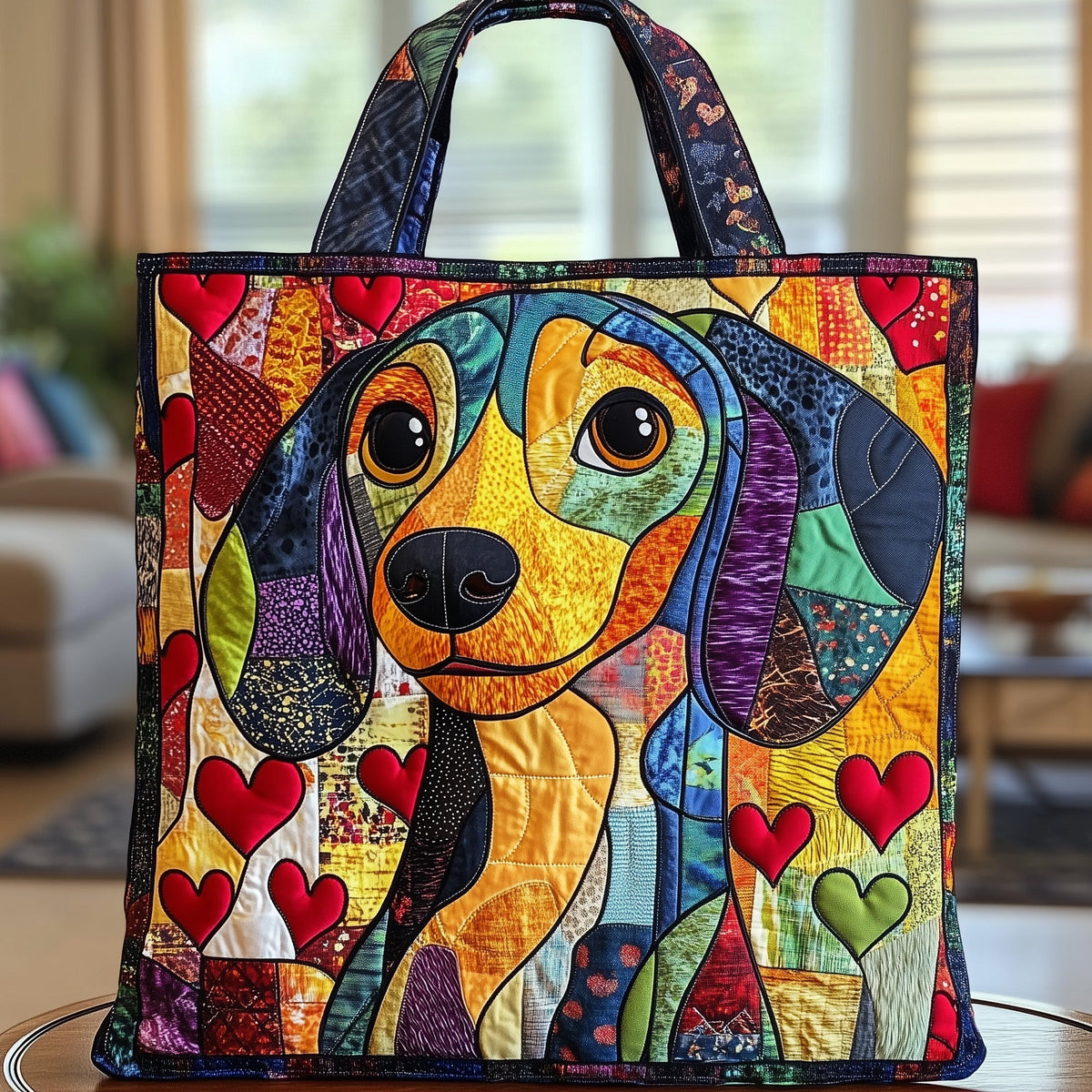The Whimsical Dachshund Quilted Tote