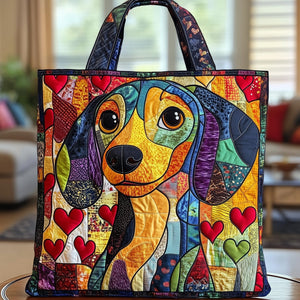 The Whimsical Dachshund Quilted Tote