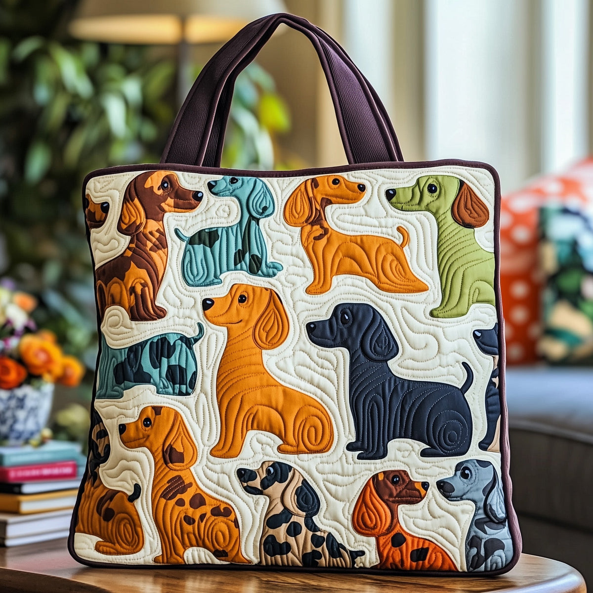 Colorful Dachshund Dogs Tote Bag