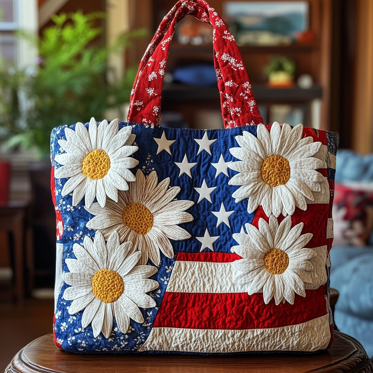 Everyday Daisies Stars Quilted Tote