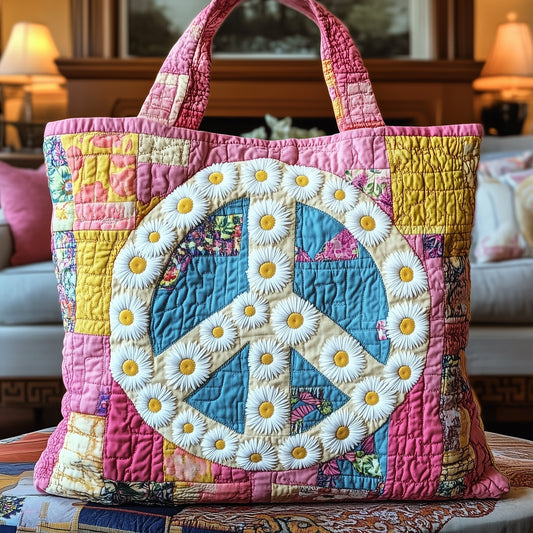 The Peace Daisy Quilted Tote