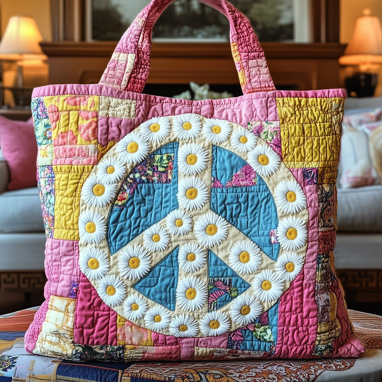 The Peace Daisy Quilted Tote