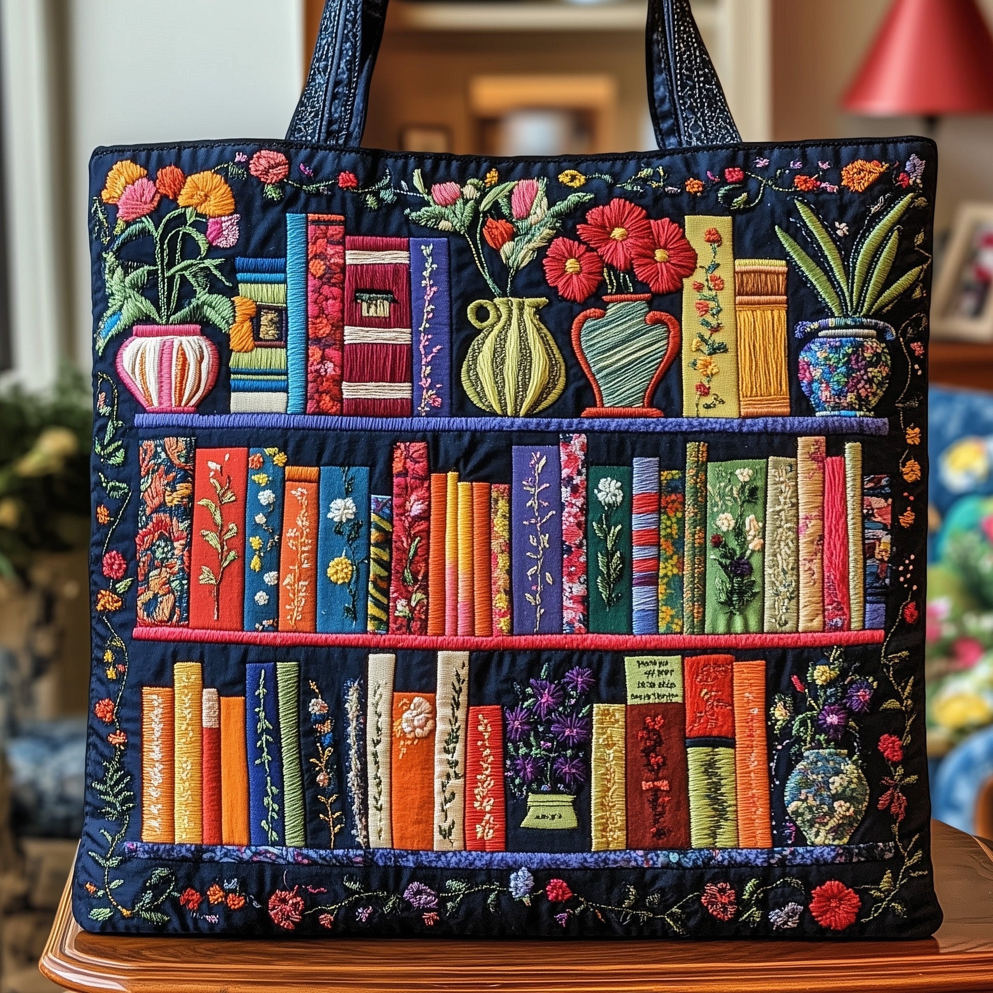 Books Floral Vases Tote Bag