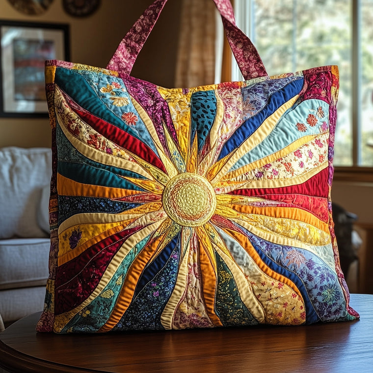 Golden Sun Quilted Tote Bag