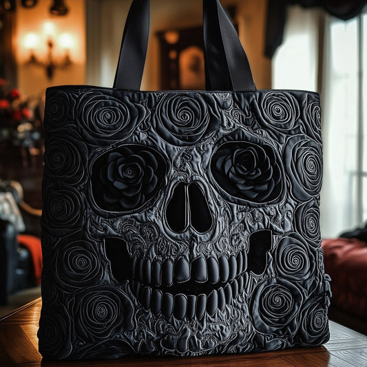 The Skulls And Roses Quilted Tote