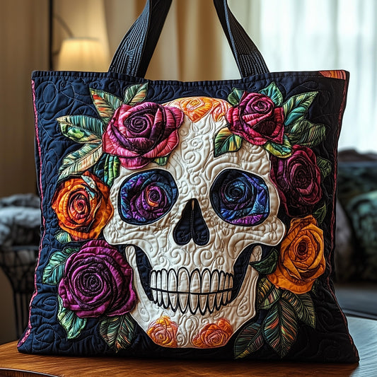 The Floral Skull Quilted Tote