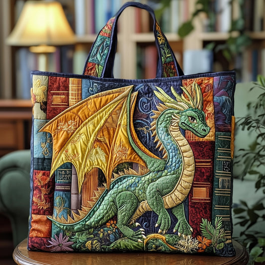 The Literary Dragon Quilted Tote 8979