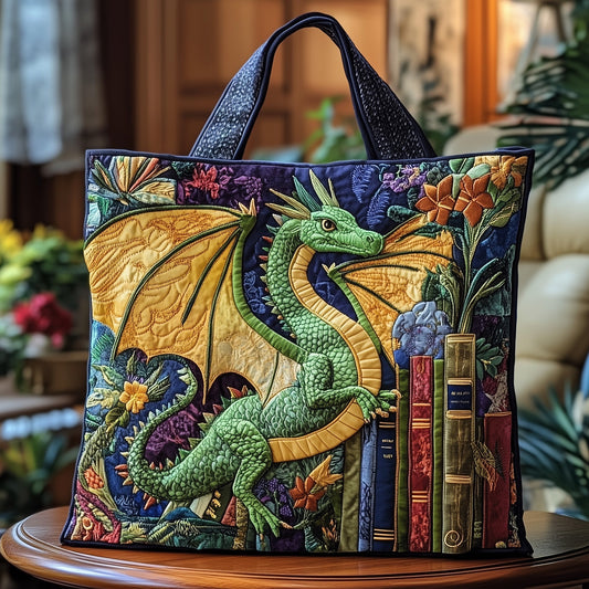 The Literary Dragon Quilted Tote 8981