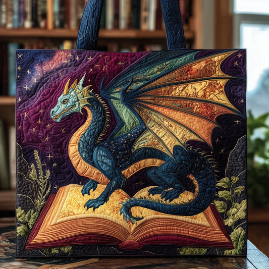 The Literary Dragon Quilted Tote 8982
