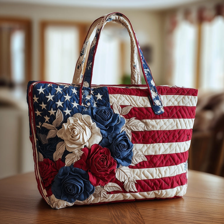 Everyday Patriotic Rose Tote Bag