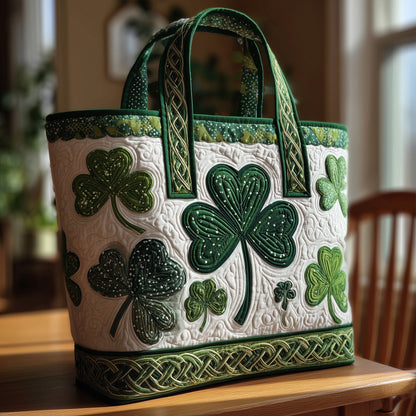 Shamrocks Celtic Knot Quilted Tote
