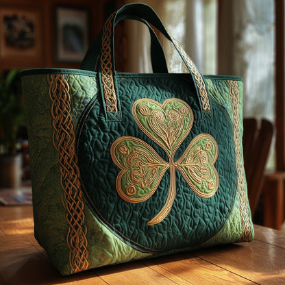 Everyday Celtic Shamrock Quilted Tote