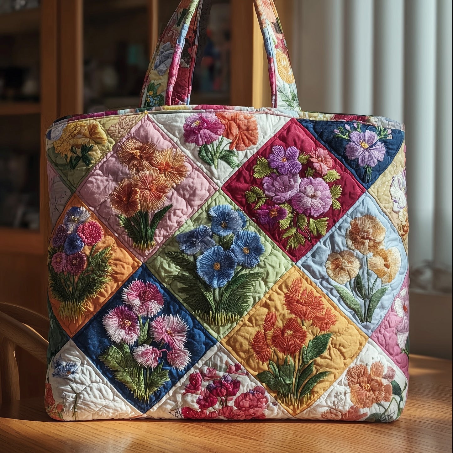 Everyday Rustic Bloom Quilted Tote
