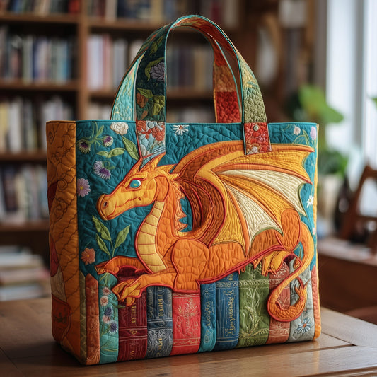 The Bookish Dragon Quilted Tote 9381
