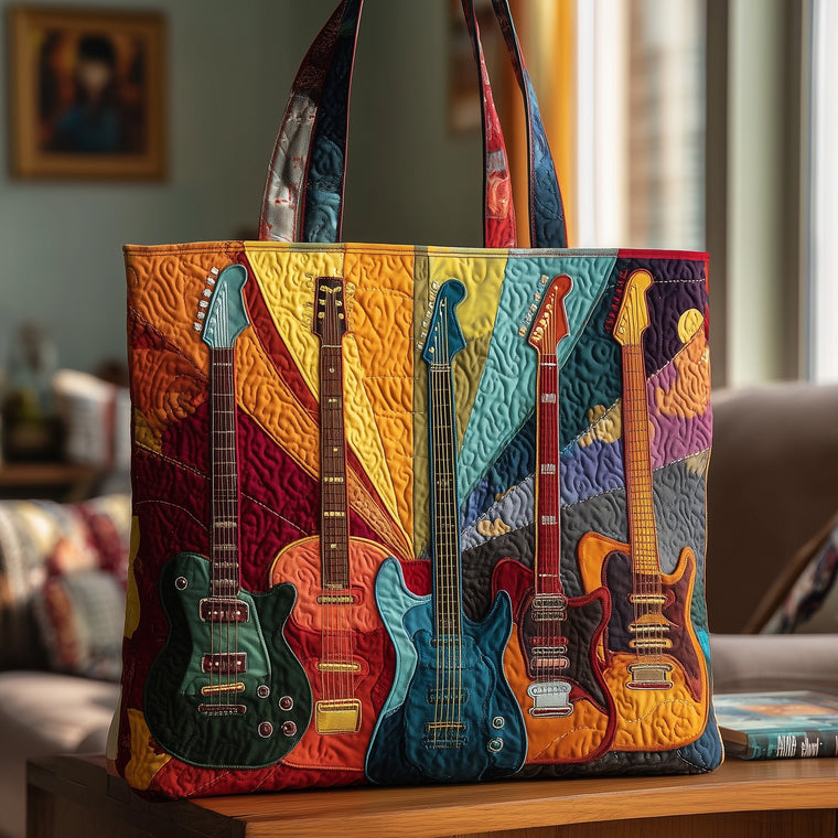 Everyday Electric Guitar Quilted Tote