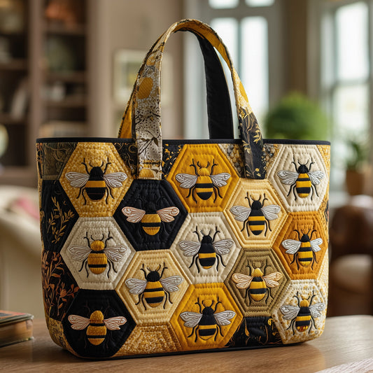 Everyday Golden Buzz Quilted Tote