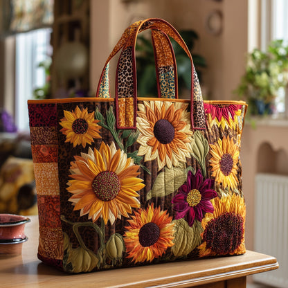 Everyday Sunflowers Patchwork Quilted Tote