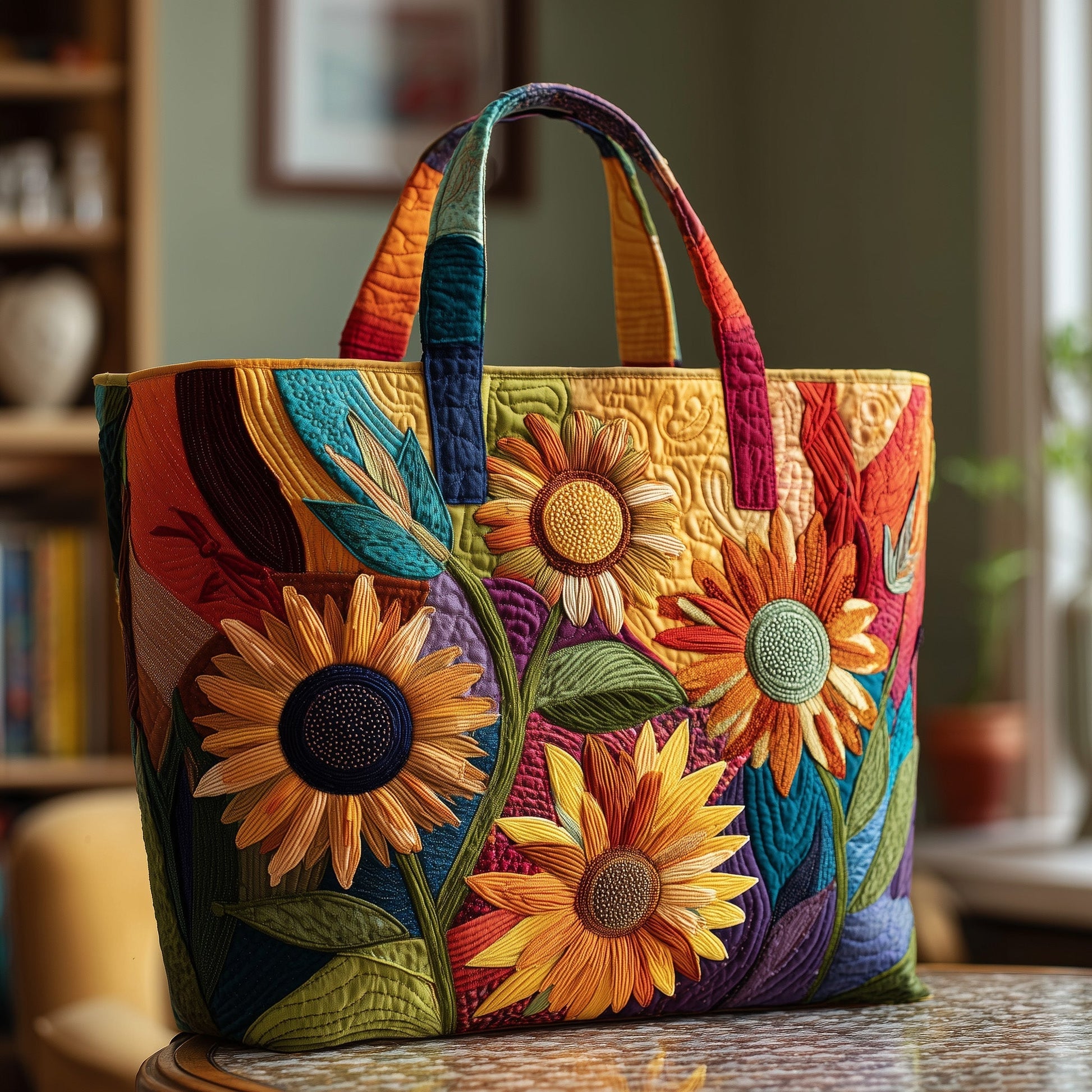 Everyday Sunflowers Leaves Tote Bag