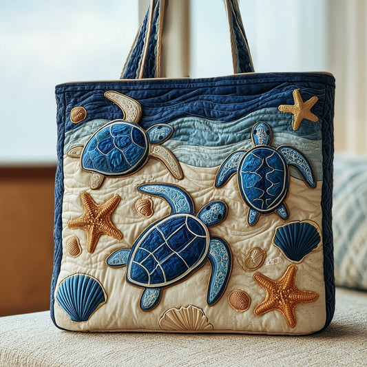 Sea Turtles Starfish Quilted Tote